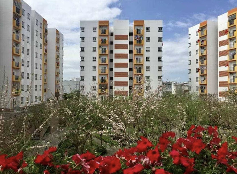 Không gian xanh mát bao quanh dự án chung cư Nest Home, mang lại cuộc sống tiện nghi.