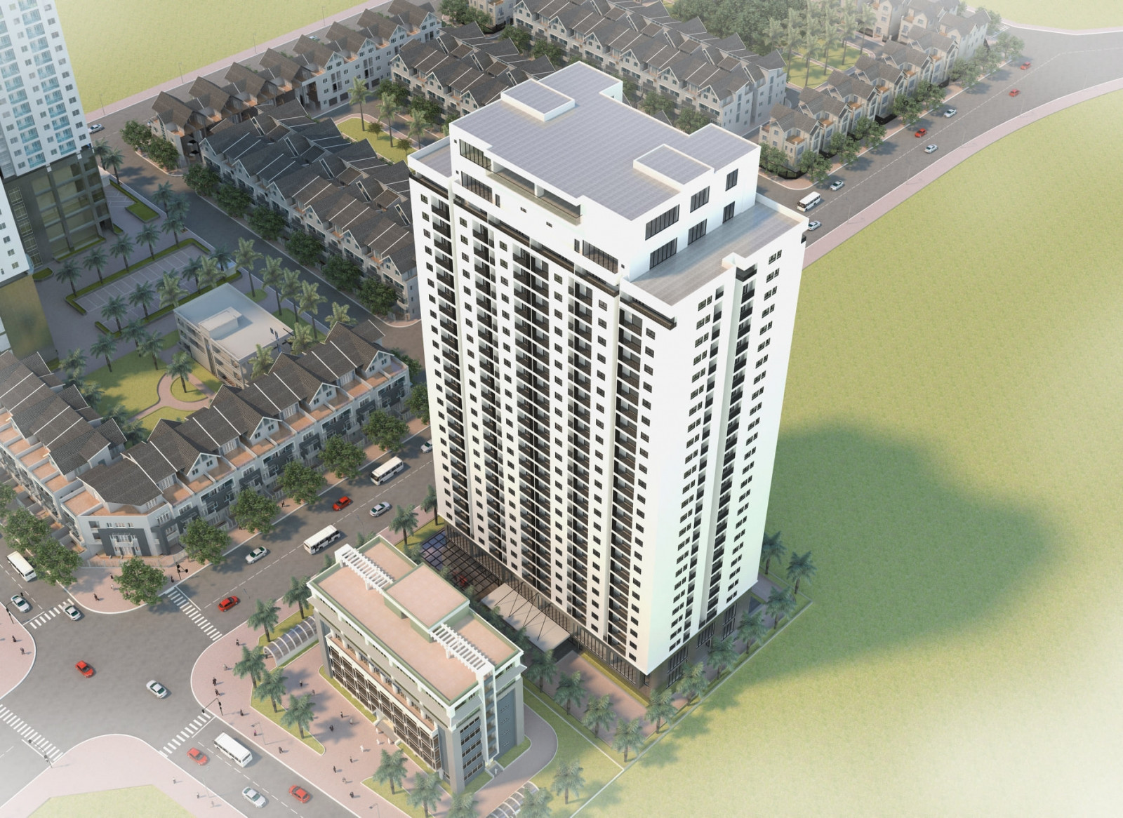 Phối cảnh tòa chung cư CT2 B32 Đại Mỗ hướng hồ