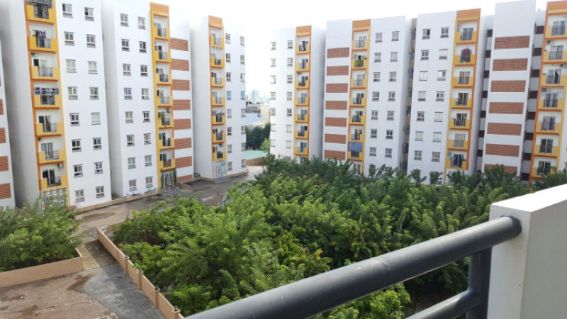 Quang cảnh dự án Nest Home nhìn từ trên cao, thể hiện sự quy hoạch đồng bộ.