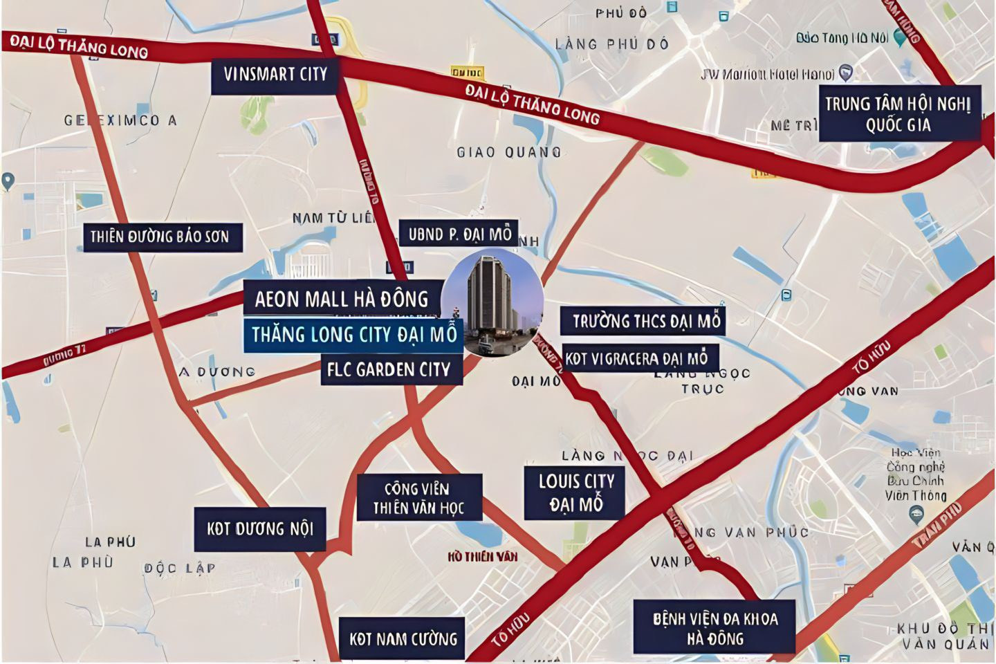 Sơ đồ kết nối giao thông quanh dự án B32 Đại Mỗ