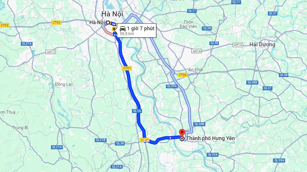 Phương tiện di chuyển thuận tiện giữa Hà Nội và Hưng Yên