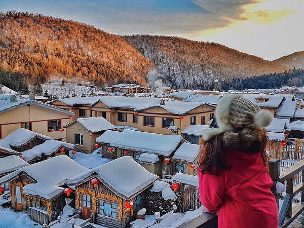 Thị trấn tuyết lãng mạn ở Cáp Nhĩ Tân