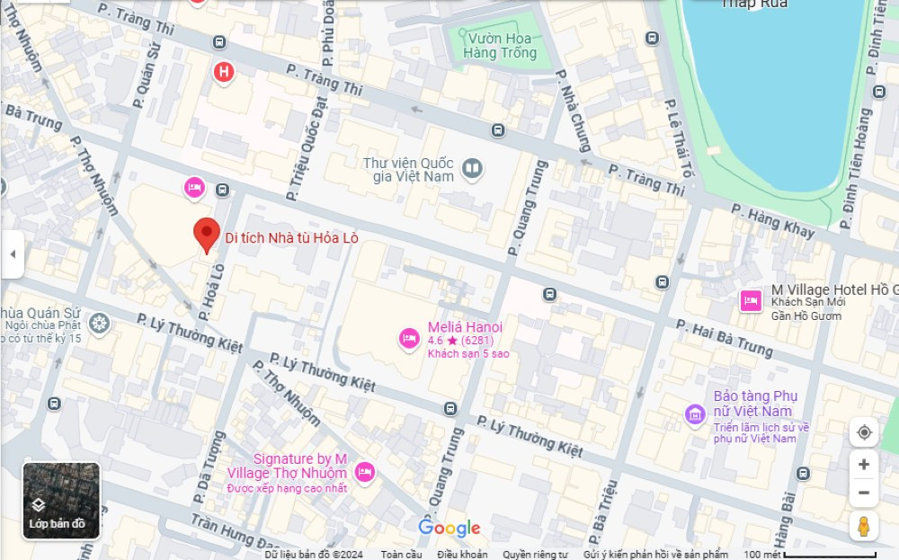 alt về địa chỉ nhà tù hỏa lò trên bản đồ