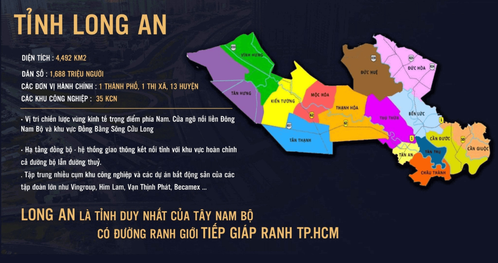 Bản đồ quy hoạch hạ tầng giao thông và tiềm năng bất động sản Long An