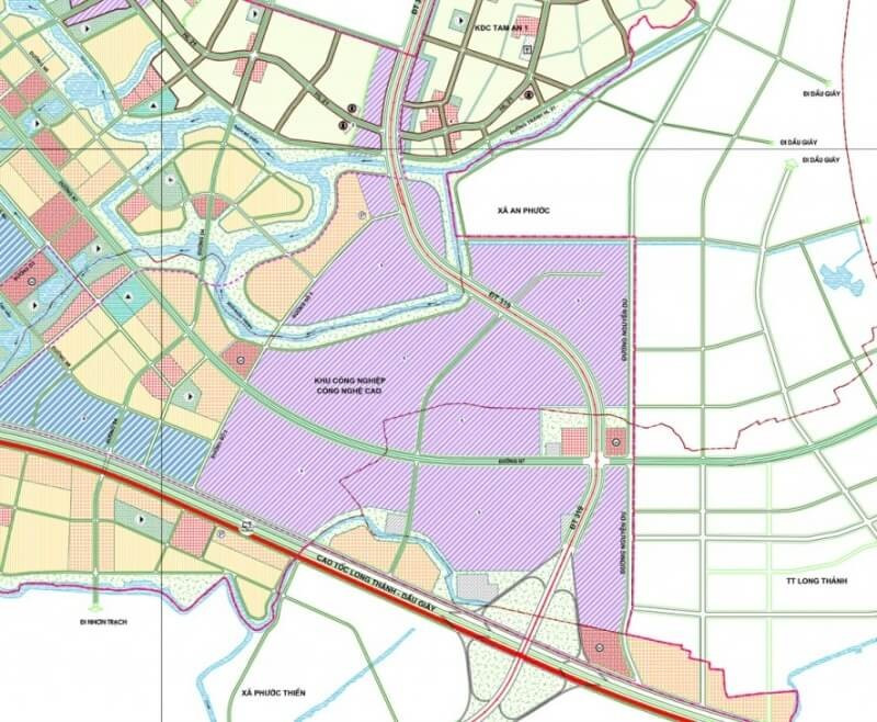 Bản đồ quy hoạch khu công nghệ cao Long Thành