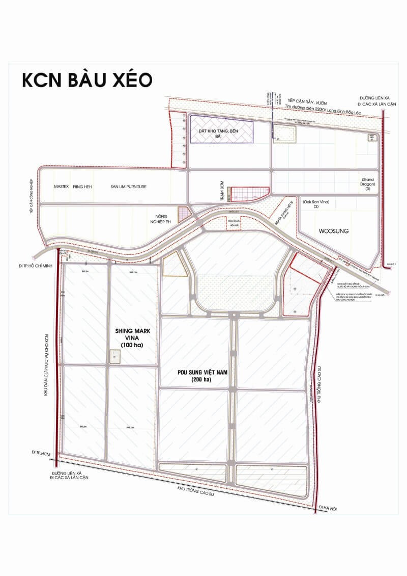 Bản đồ quy hoạch khu công nghiệp Bàu Xéo