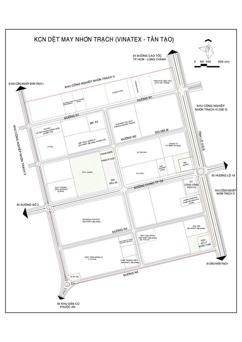 Bản đồ quy hoạch khu công nghiệp Dệt may Nhơn Trạch