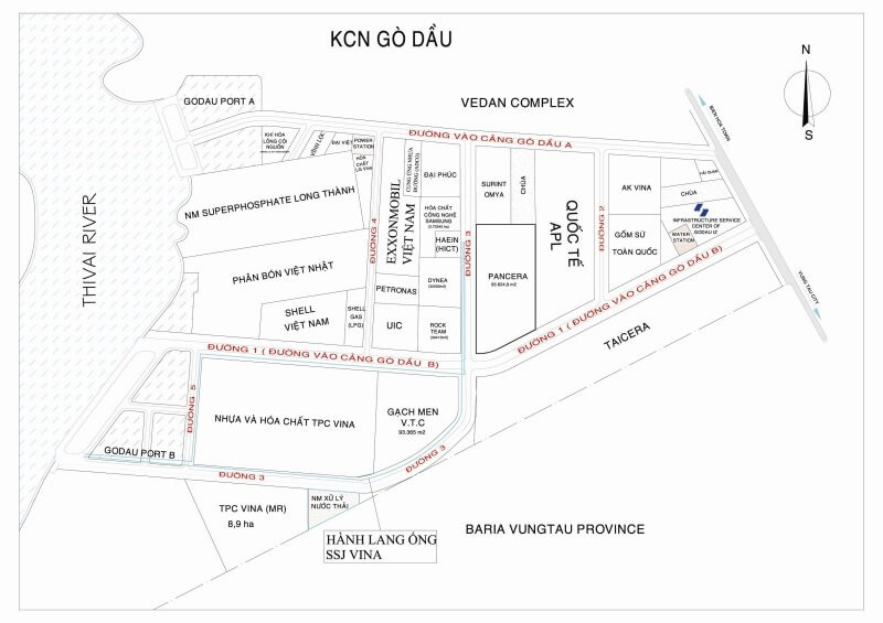 Bản đồ quy hoạch khu công nghiệp Gò Dầu