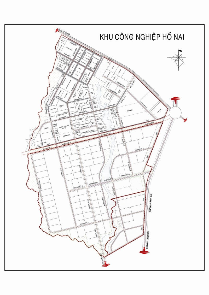 Bản đồ quy hoạch khu công nghiệp Hố Nai