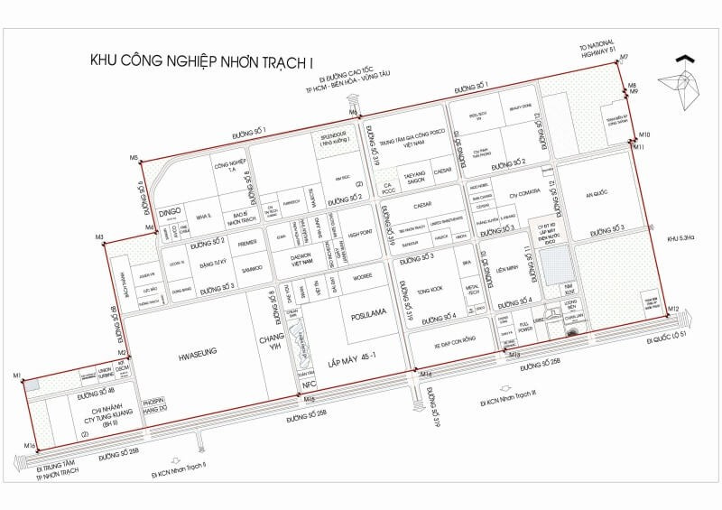 Bản đồ quy hoạch khu công nghiệp Nhơn Trạch I
