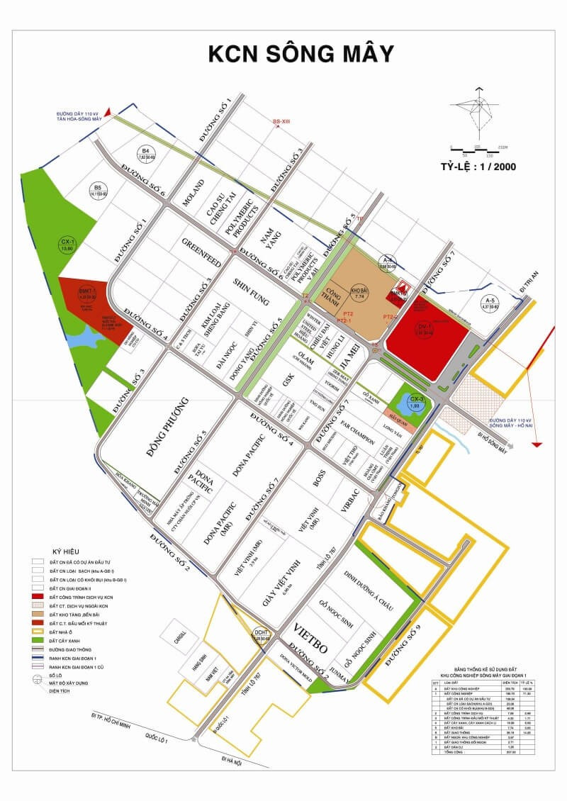 Bản đồ quy hoạch khu công nghiệp Sông Mây