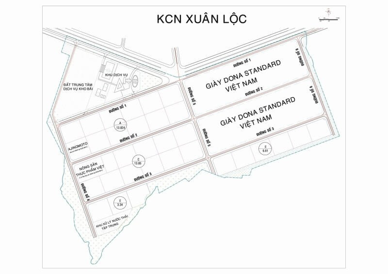 Bản đồ quy hoạch khu công nghiệp Xuân Lộc