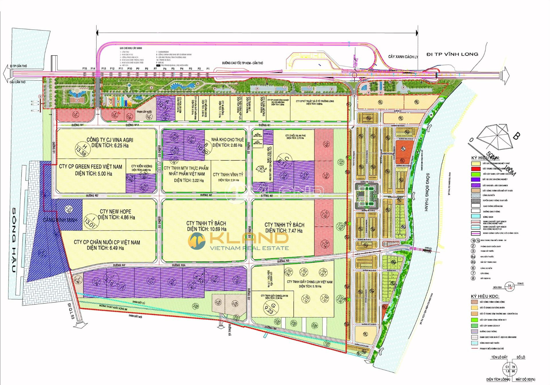 Bản đồ quy hoạch tổng thể Khu Công Nghiệp Bình Minh Vĩnh Long