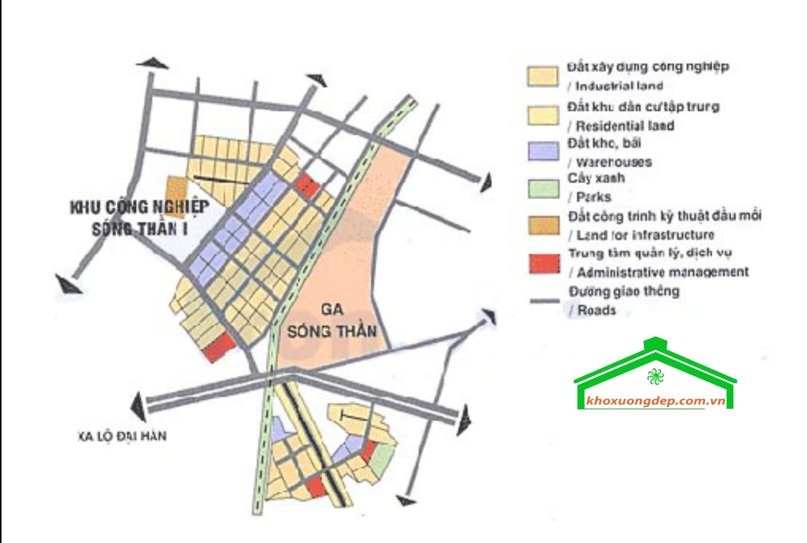 Bản đồ quy hoạch tổng thể Khu công nghiệp Sóng Thần 1