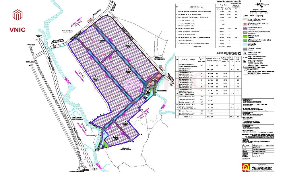 Bản đồ quy hoạch tổng thể khu công nghiệp Thăng Long 3 Vĩnh Phúc