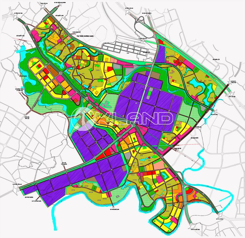 Bản đồ quy hoạch tổng thể khu vực hai bên Quốc lộ 2 tại huyện Bình Xuyên