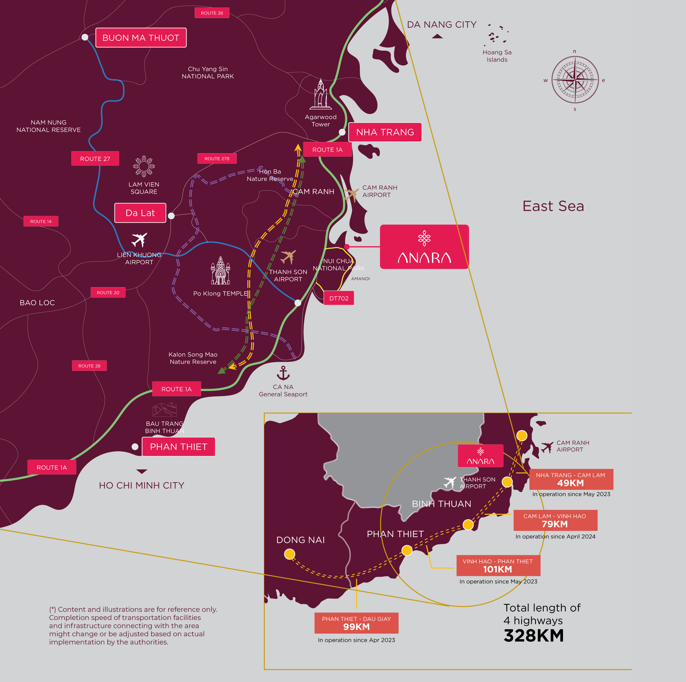 Bản đồ vị trí chiến lược của dự án Anara Bình Tiên tại Ninh Thuận