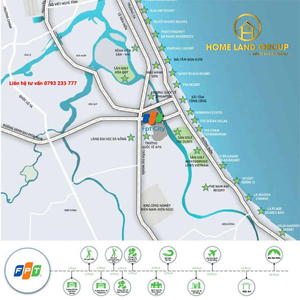 Bản đồ vị trí chiến lược của dự án FPT Đà Nẵng