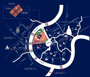 Bản đồ vị trí chiến lược của dự án Metropole Thủ Thiêm tại khu đô thị mới Thủ Thiêm
