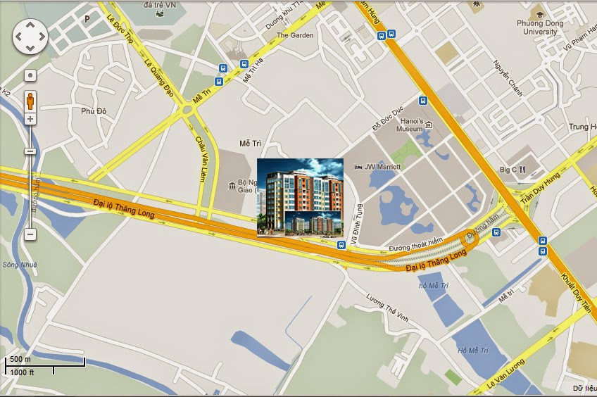 Bản đồ vị trí chiến lược của khu chung cư Mễ Trì Thượng, gần Đại lộ Thăng Long