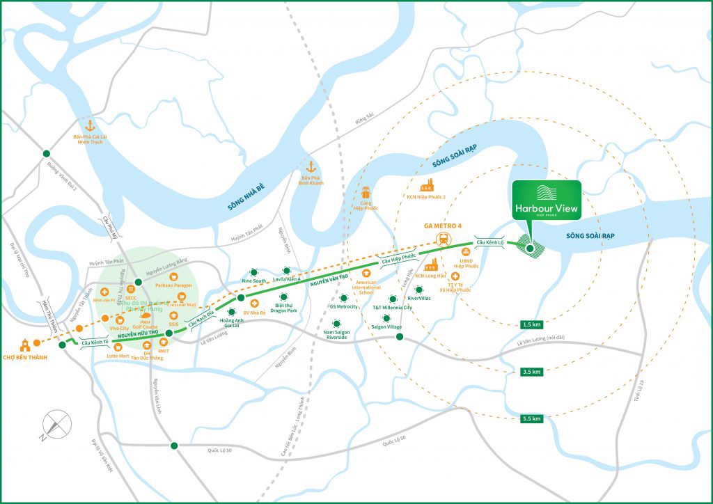 Bản đồ vị trí dự án đất nền Hiệp Phước Harbour View tại Long An