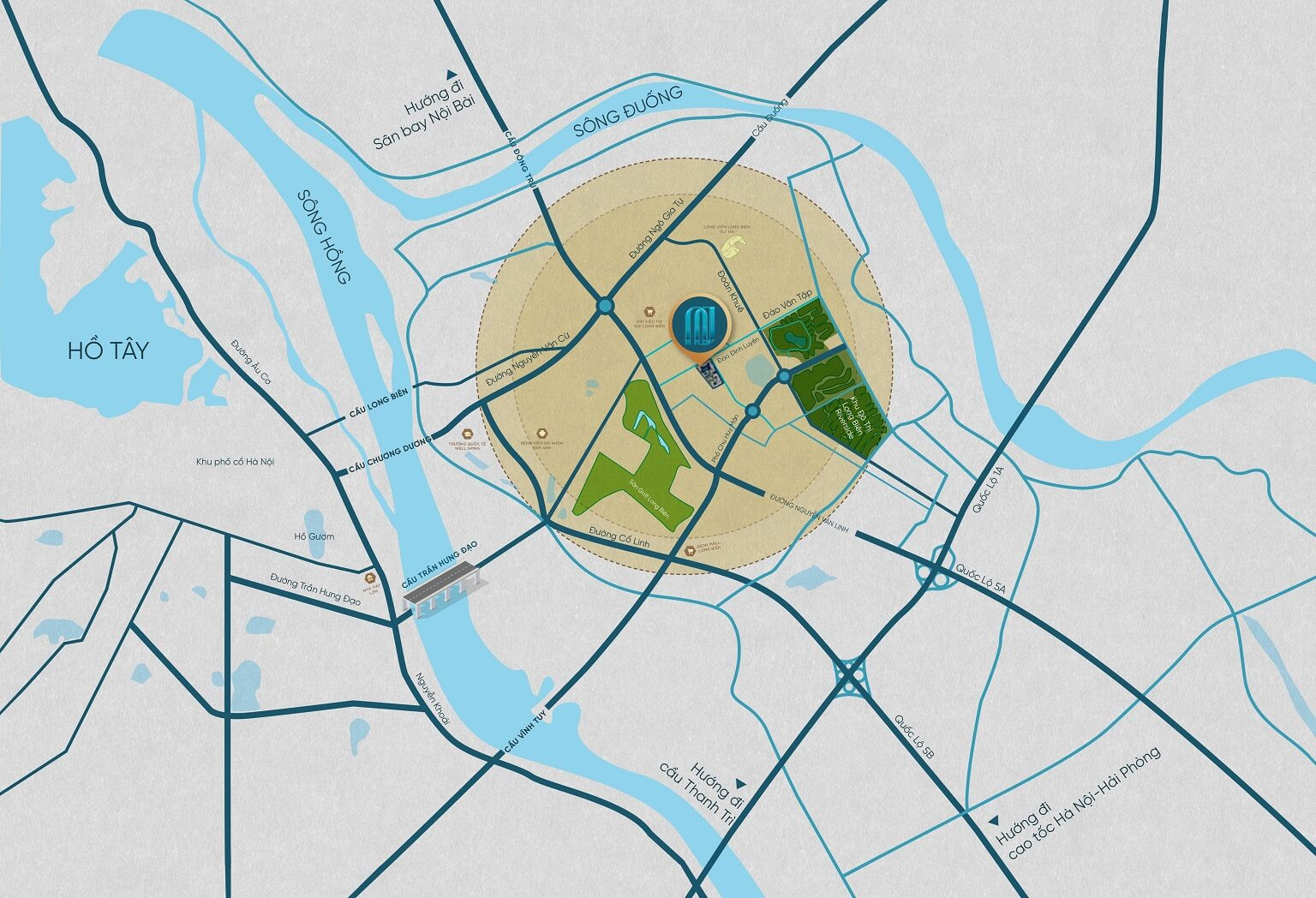 Bản đồ vị trí dự án Noble Crystal Long Biên