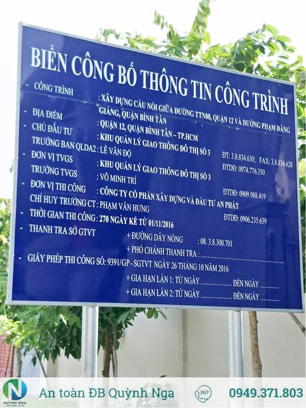 Bảng thông tin dự án xây dựng chung cư tại khu đô thị mới