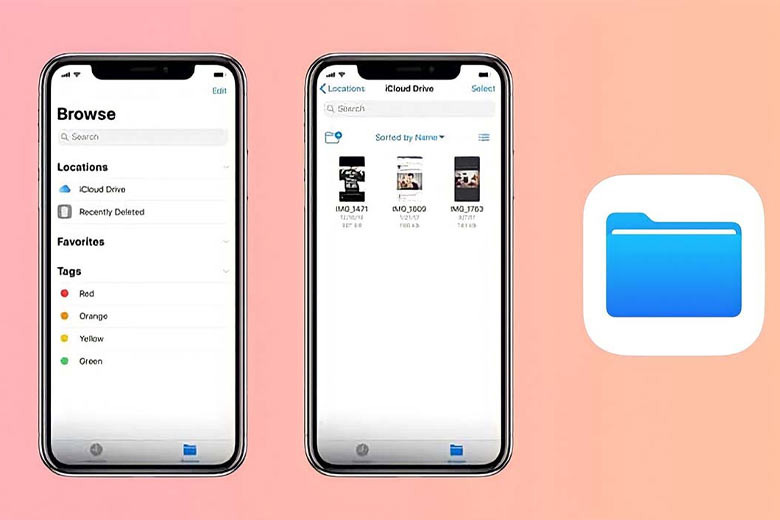 Biểu tượng ứng dụng Tệp trên màn hình chính iPhone nơi quản lý file tải về