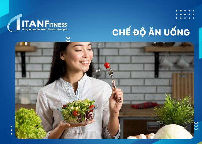 Chế độ ăn uống lành mạnh với nhiều rau xanh và trái cây