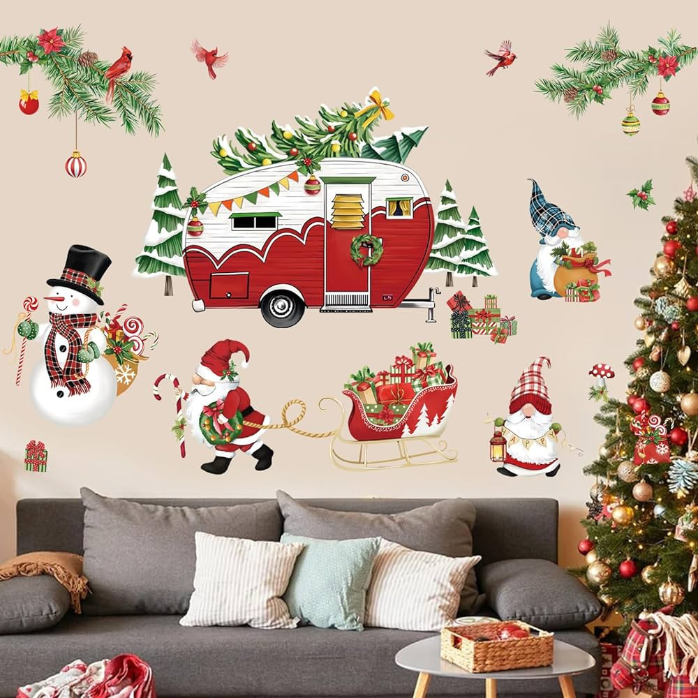 Decal dán tường cây thông Noel cho phòng khách chung cư