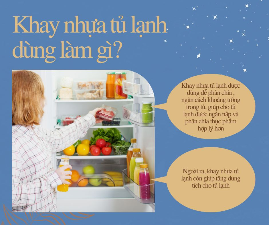 Khay tủ lạnh sắp xếp thực phẩm gọn gàng