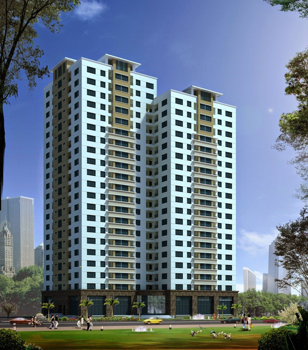 Kiến trúc tổng thể chung cư Housinco Phùng Khoang nhìn từ trên cao