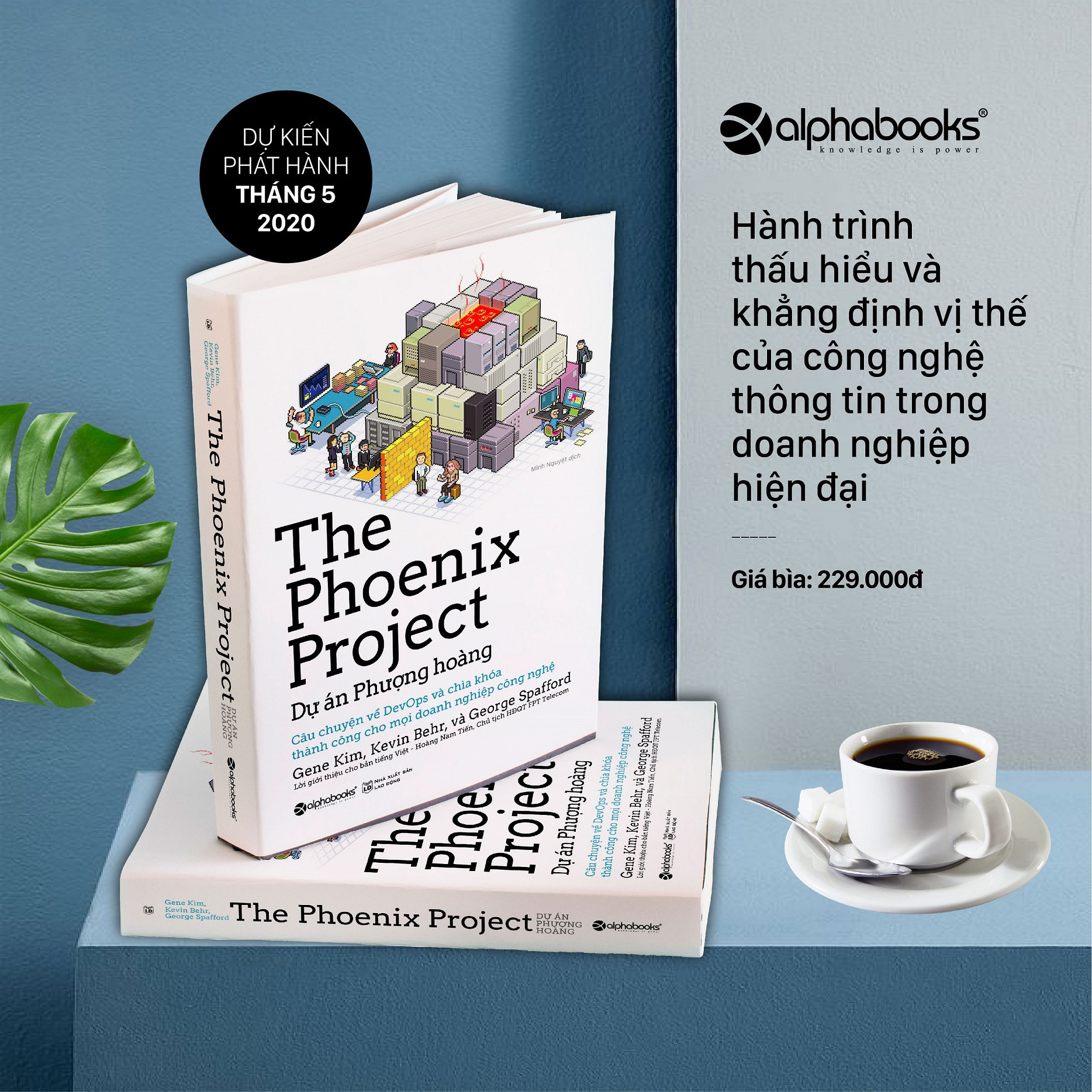 Một cuốn sách với tiêu đề "The Phoenix Project" được đặt trên một bề mặt, minh họa cho việc giải quyết các thách thức quản lý CNTT và DevOps.
