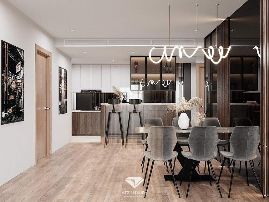 Thiết Kế Chung Cư Cao Cấp: Nâng Tầm Không Gian Sống Đẳng Cấp nội thất căn hộ đẹp 100m2