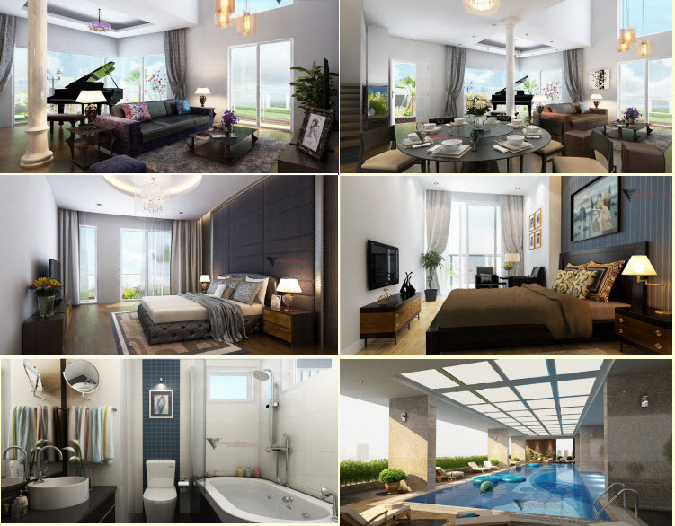 Nội thất cao cấp chung cư VP2 Linh Đàm với vật liệu hiện đại và tự nhiên