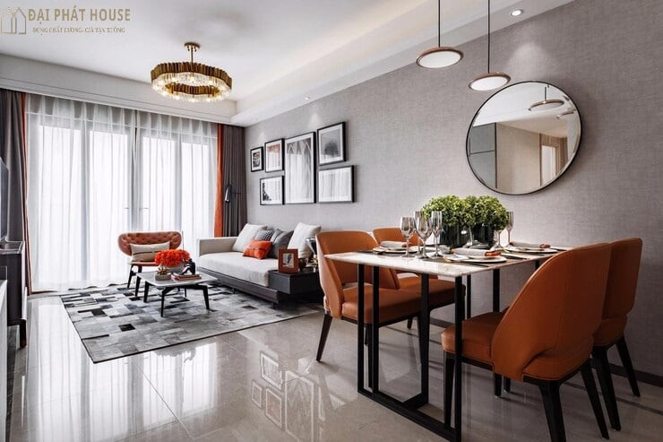 Nội thất chung cư 1 phòng ngủ sang trọng với chất liệu cao cấp và ánh sáng tinh tế