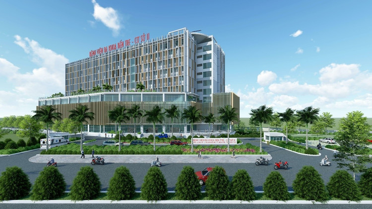 Phối cảnh Bệnh viện Đa khoa tỉnh Bến Tre hiện đại