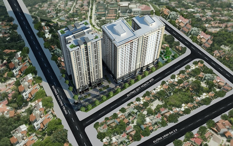 Phối cảnh tổng thể dự án chung cư Star Tower 283 Khương Trung hiện đại