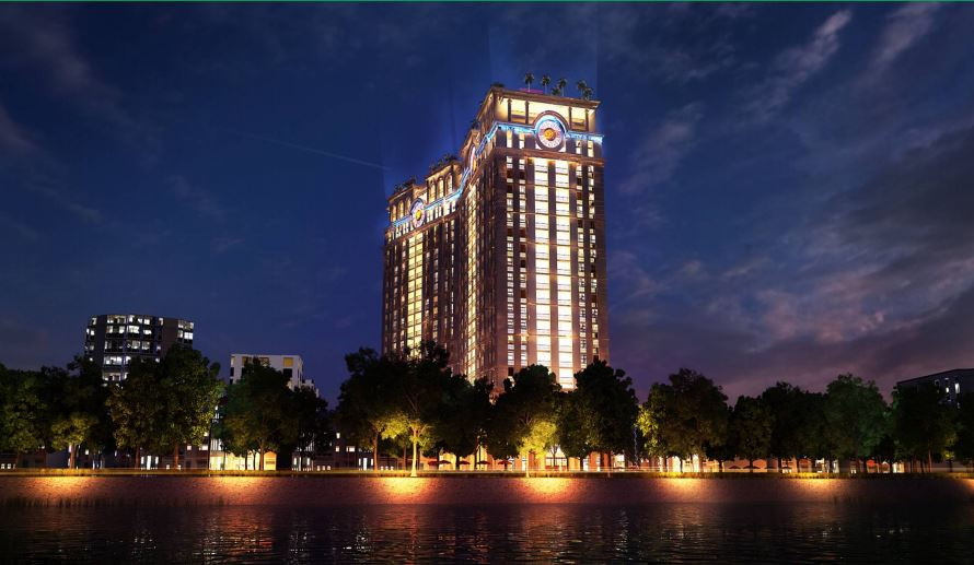 Phối cảnh tổng thể dự án chung cư Tân Hoàng Minh Hoàng Cầu D'. Le Pont D'or