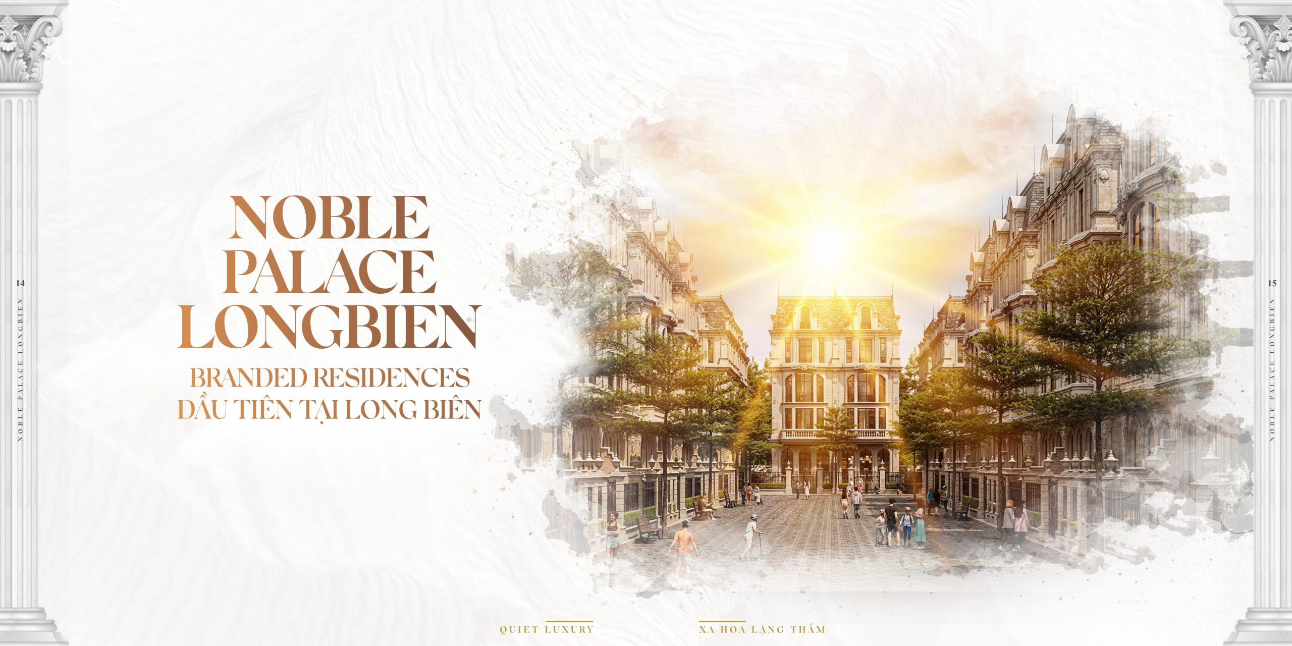Phối cảnh tổng thể dự án Noble Palace Long Biên với kiến trúc Pháp cổ