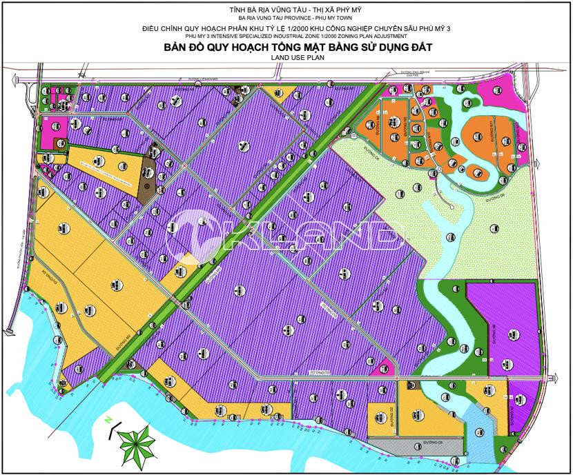 Quy hoạch sử dụng đất và bản đồ liên kết vùng của KCN Phú Mỹ 3
