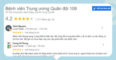 Review của khách hàng về Bệnh viện 108