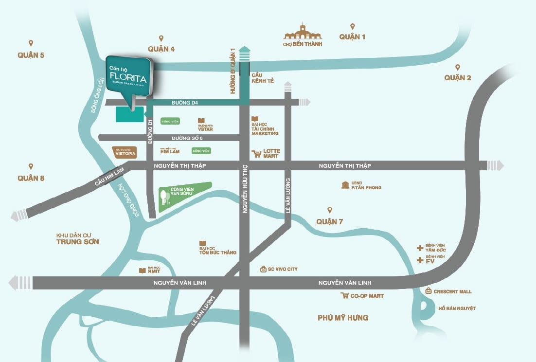 Sơ đồ vị trí chung cư Florita Quận 7
