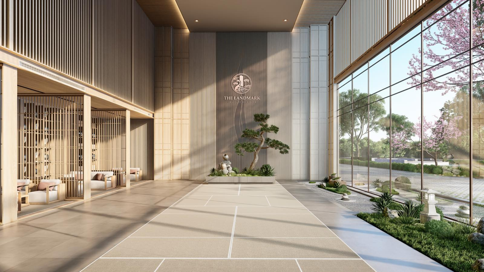 Thiết kế sảnh đón tiếp sang trọng và tiện nghi tại dự án Sun Cầu Giấy