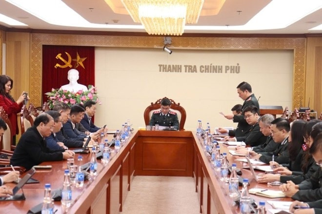 Toàn cảnh buổi công bố kết luận thanh tra về sai phạm dự án bệnh viện.