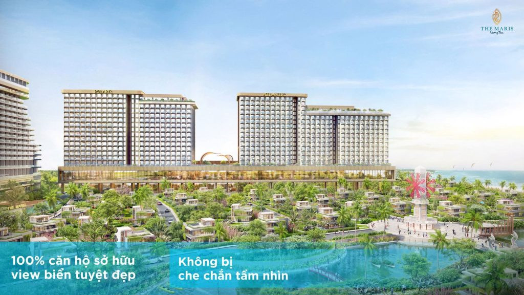 Toàn cảnh căn hộ Atlantic với view biển trực diện không bị che chắn