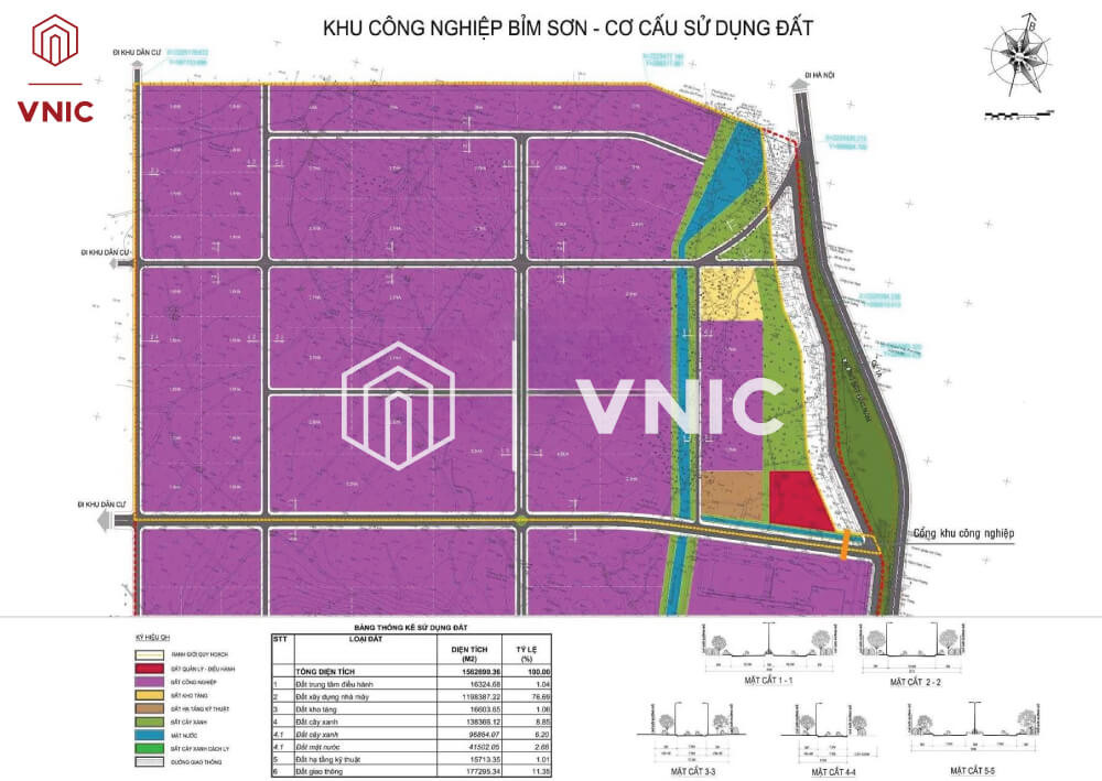 Tổng quan Khu công nghiệp Bỉm Sơn A từ trên cao, thể hiện quy mô và hạ tầng hiện đại hỗ trợ khu công nghiệp bỉm sơn tuyển dụng