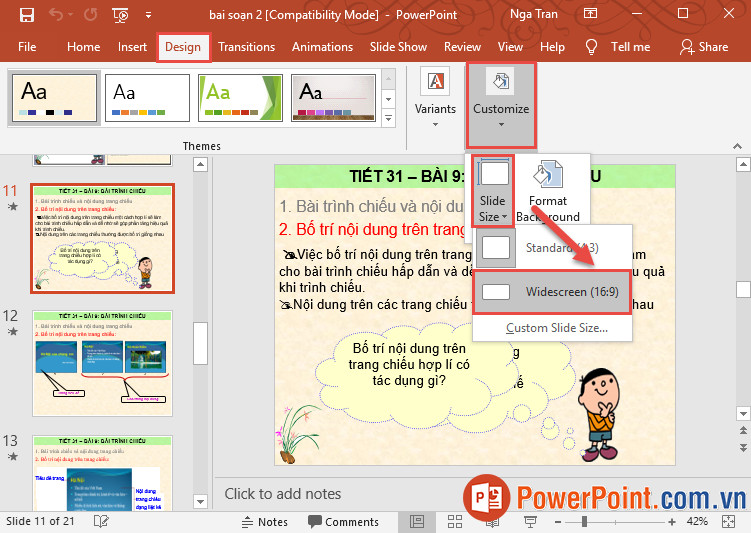 trình chiếu powerpoint ở đâu