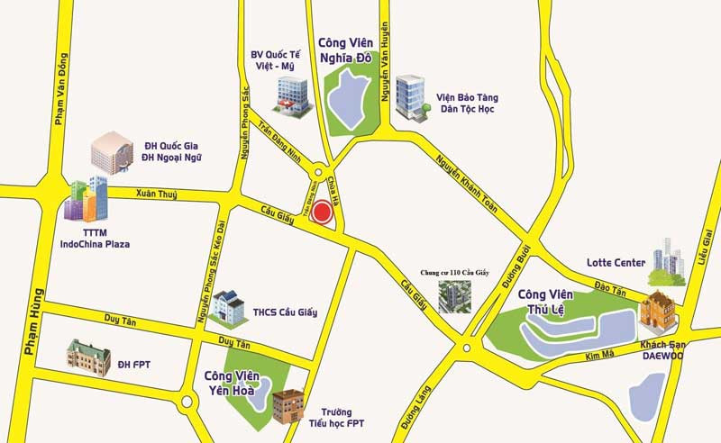 Vị trí chiến lược của dự án Center Point 110 Cầu Giấy