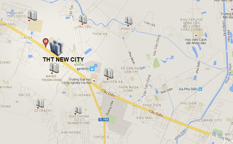 Vị trí đắc địa của dự án chung cư THT New City trên Quốc lộ 32